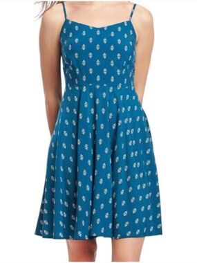 Old Navy Teal Fit and Flare Cami Mini Dress